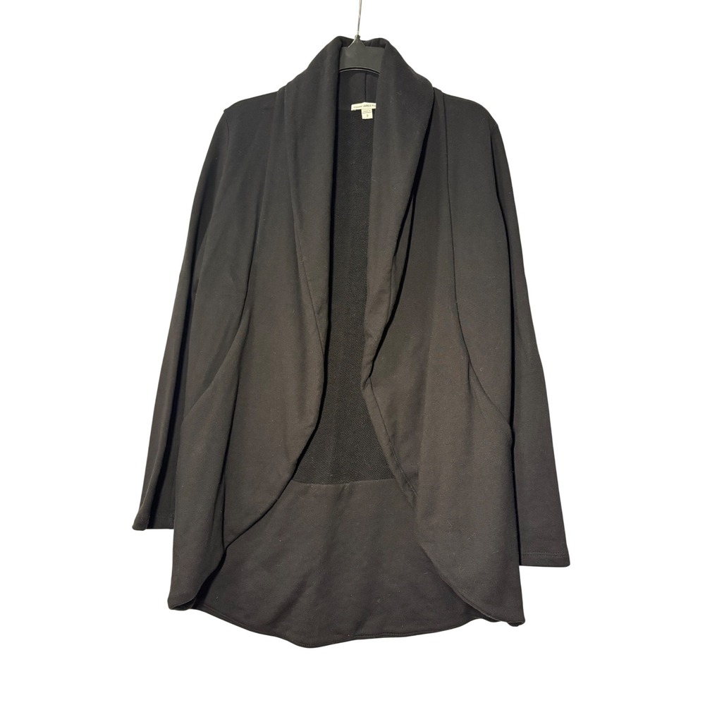 Standard James Perse Black Cotton French Terry Shawl Collar Cardigan Size 3